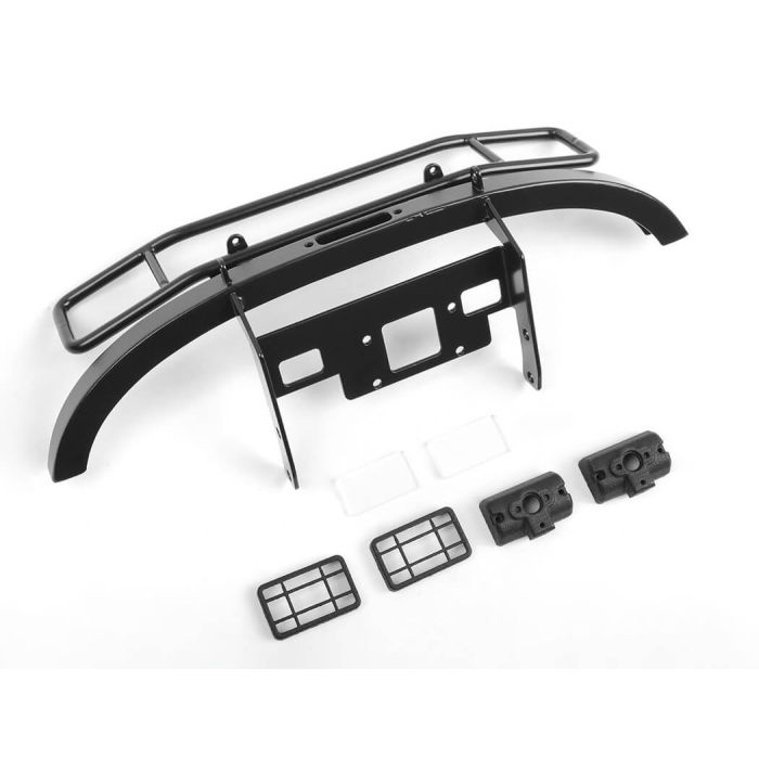 RC4WD Ranch Steel Front Winch Bumper W/ Lights For Axial 1/10 SCX10 II UMG10 (Black)