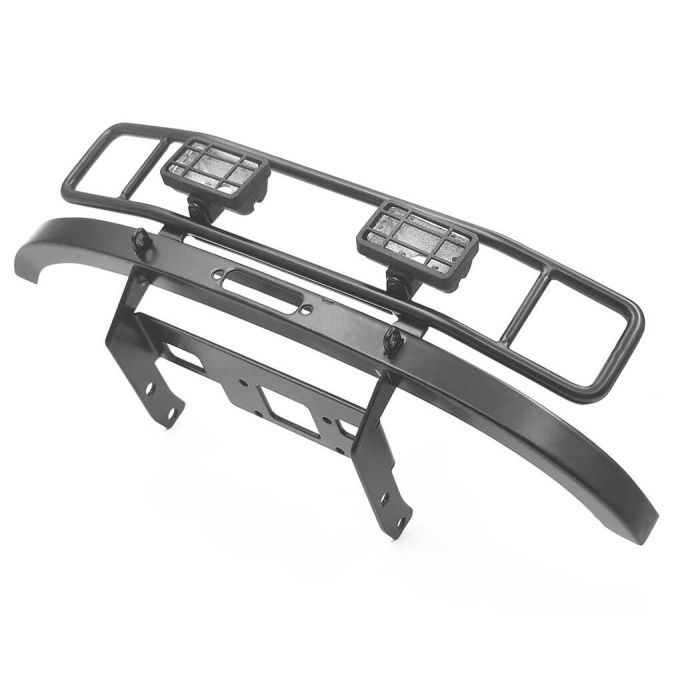 RC4WD Ranch Steel Front Winch Bumper W/ Lights For Axial 1/10 SCX10 II UMG10 (Black)