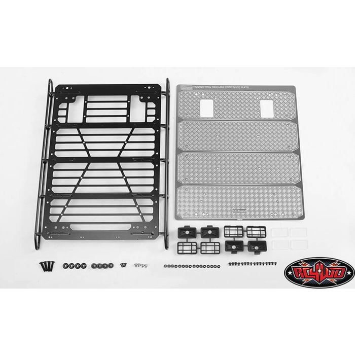 RC4WD Command Roof Rack W/Diamond Plate & 4x Square Lights Traxxas TRX-4 Mercedes-Benz G-500 (A)