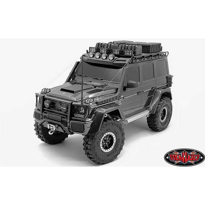 RC4WD Command Roof Rack W/Diamond Plate & 4x Square Lights Traxxas TRX-4 Mercedes-Benz G-500 (A)