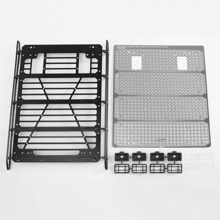 RC4WD Command Roof Rack W/Diamond Plate & 4x Square Lights Traxxas TRX-4 Mercedes-Benz G-500 (A)