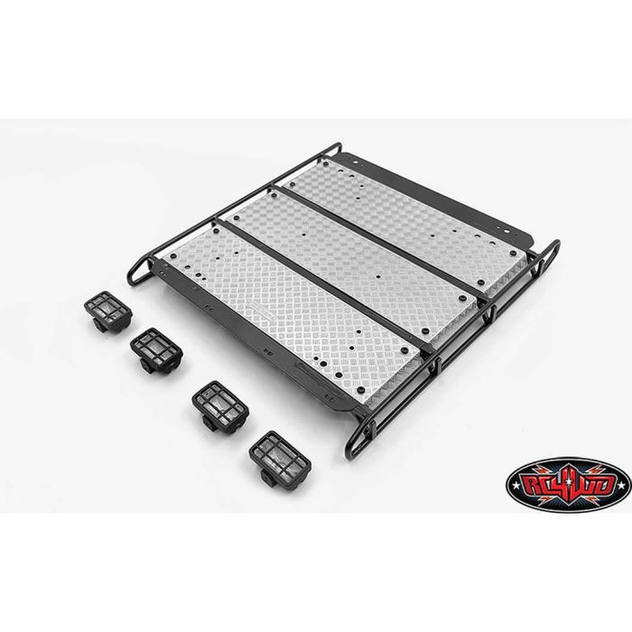 RC4WD Command Roof Rack W/Diamond Plate & 4x Square Lights Traxxas Mercedes-Benz G63 AMG 6x6(B)