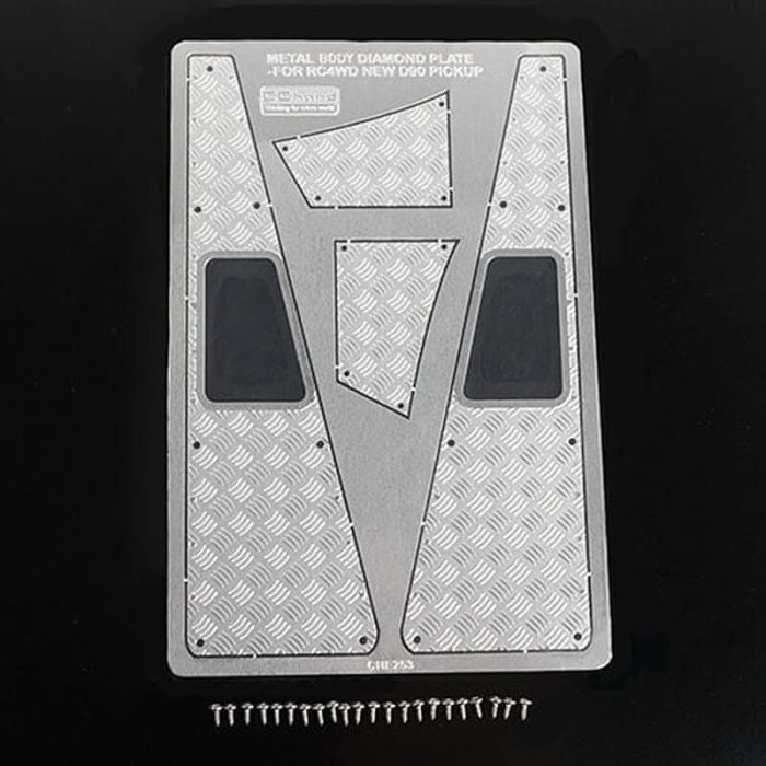 RC4WD Steel Front Side Hood Diamond Plates For RC4WD Gelande II 2015 Land Rover Defender D90 (Pick-U