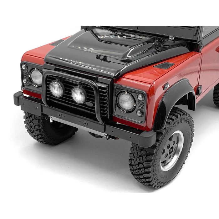 RC4WD Steel Push Bar Front Bumper W/Clear Flood Lights For Gelande II 2015 Land Rover Defender D90