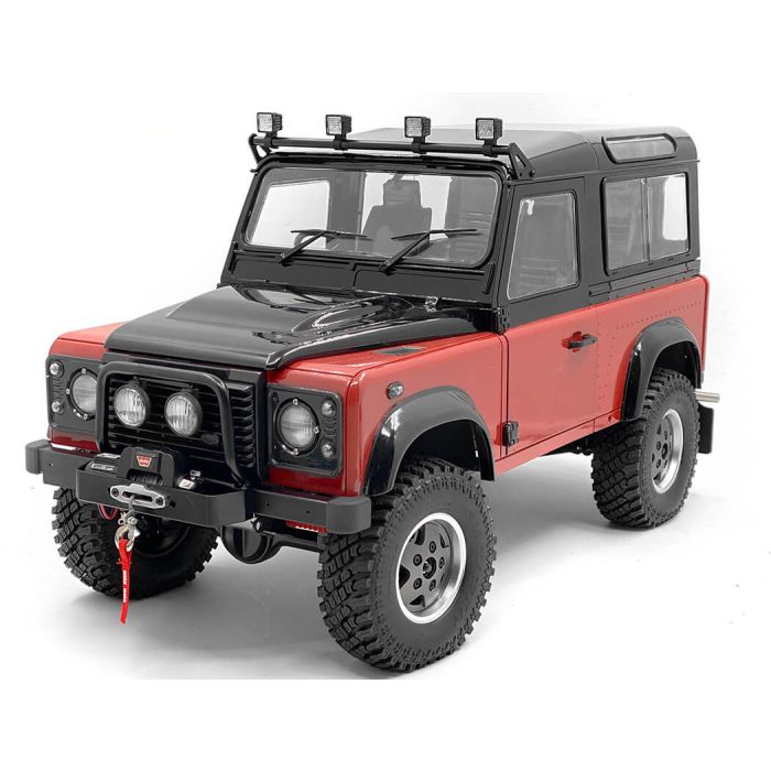 RC4WD Steel Push Bar Front Bumper W/Clear Flood Lights For Gelande II 2015 Land Rover Defender D90