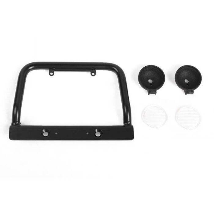 RC4WD Steel Push Bar Front Bumper W/Clear Flood Lights For Gelande II 2015 Land Rover Defender D90