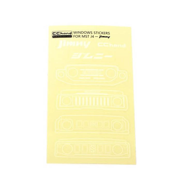 RC4WD Grille Option Window Decal Sheet For MST 4WD Off-Road Car Kit W/ J4 Jimny Body (White)