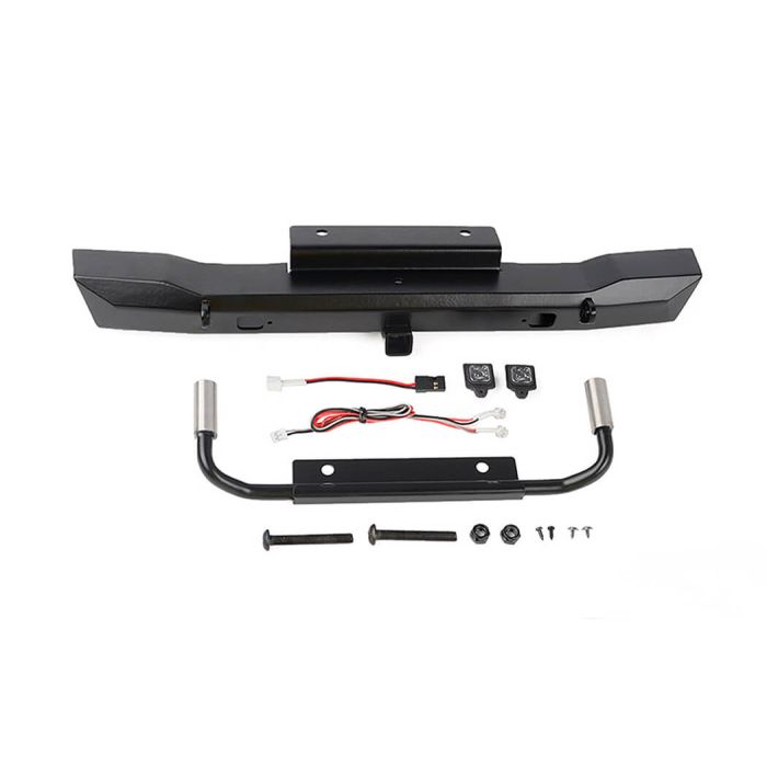 RC4WD Eon Metal Rear Hitch Bumper W/Led & Dual Exhaust For Axial SCX6 Jeep Wrangler Jlu