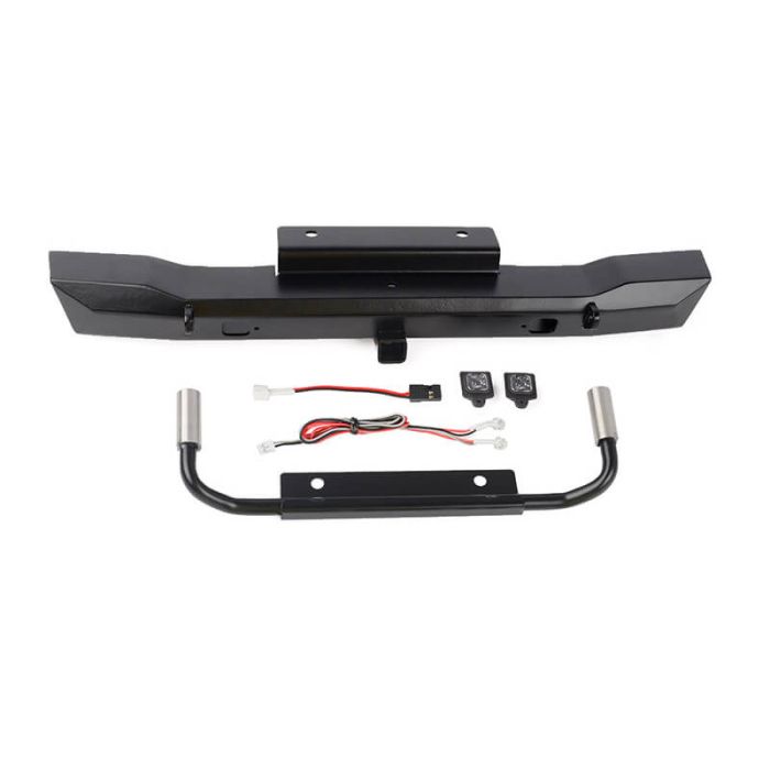 RC4WD Eon Metal Rear Hitch Bumper W/Led & Dual Exhaust For Axial SCX6 Jeep Wrangler Jlu