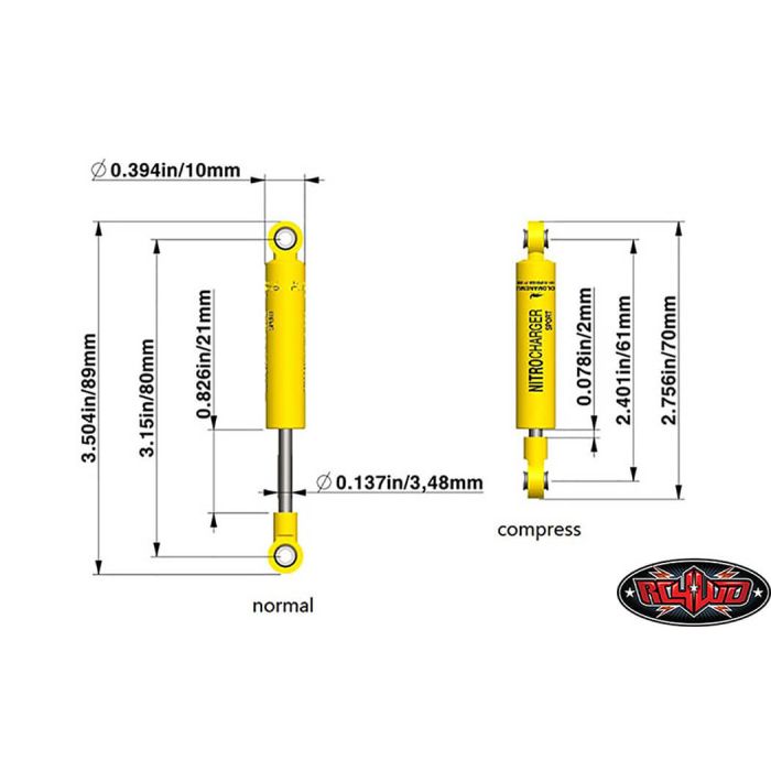 RC4WD 80mm Old Man Emu Nitrocharger Sport Shocks By Arb