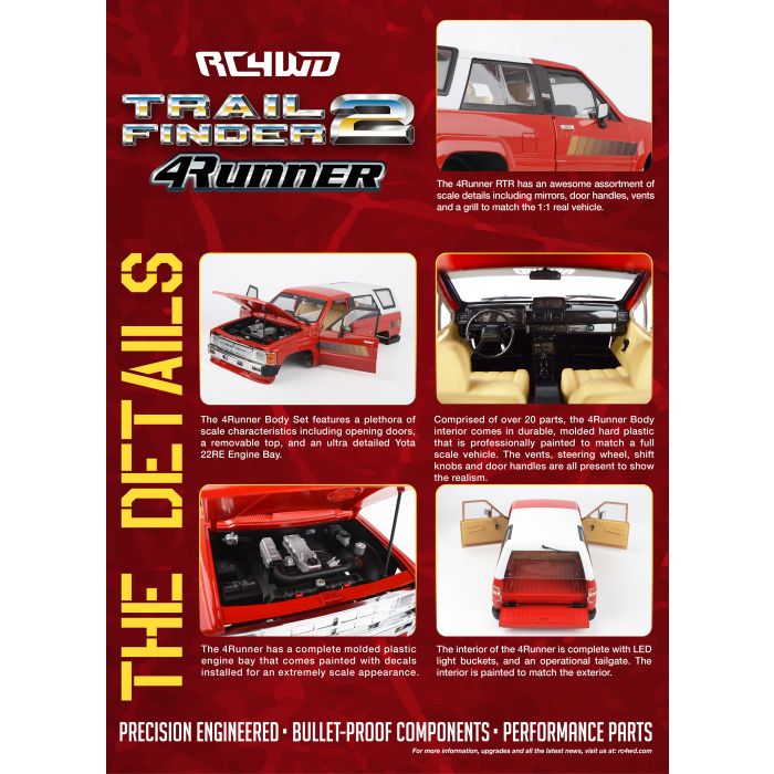 RC4WD Trail Finder 2 1985 Toyota 4Runner Hilux Surf RTR RC Truck - Red