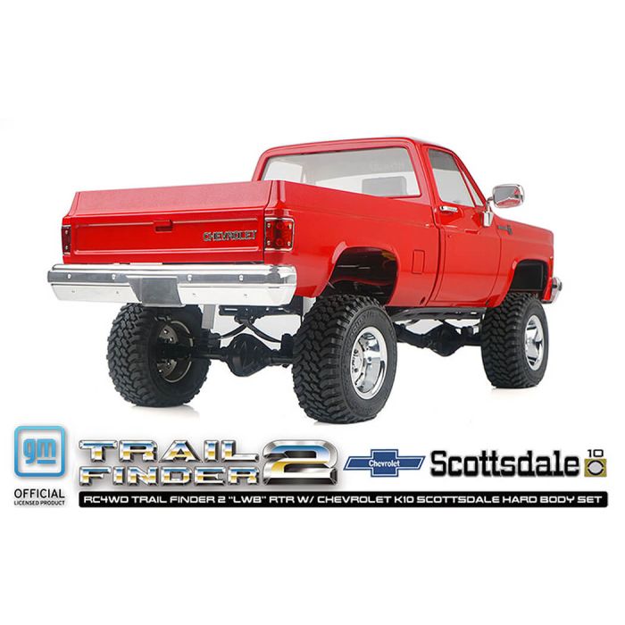RC4WD Trail Finder 2 LWB RTR RC Crawler Truck w/Chevrolet K10 Hard Body – Red