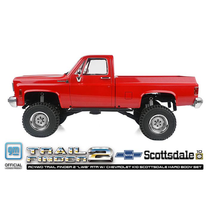 RC4WD Trail Finder 2 LWB RTR RC Crawler Truck w/Chevrolet K10 Hard Body – Red