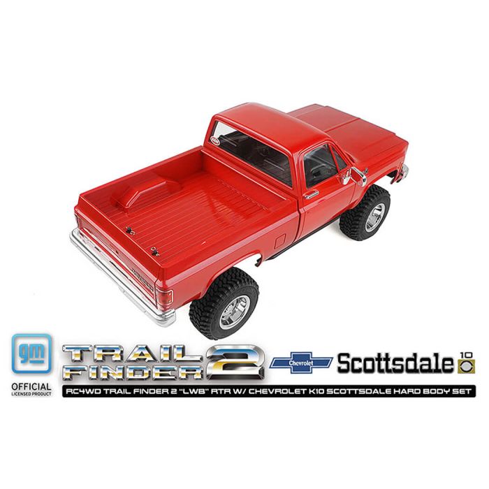 RC4WD Trail Finder 2 LWB RTR RC Crawler Truck w/Chevrolet K10 Hard Body – Red