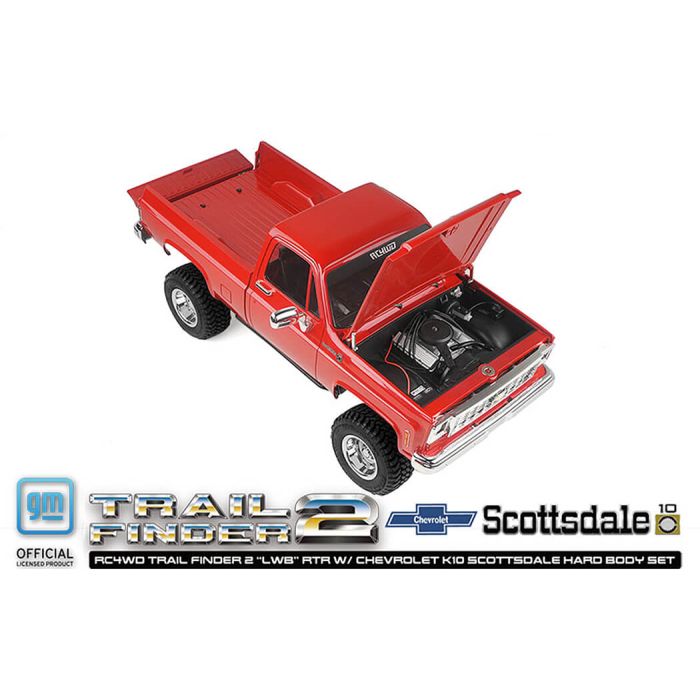 RC4WD Trail Finder 2 LWB RTR RC Crawler Truck w/Chevrolet K10 Hard Body – Red