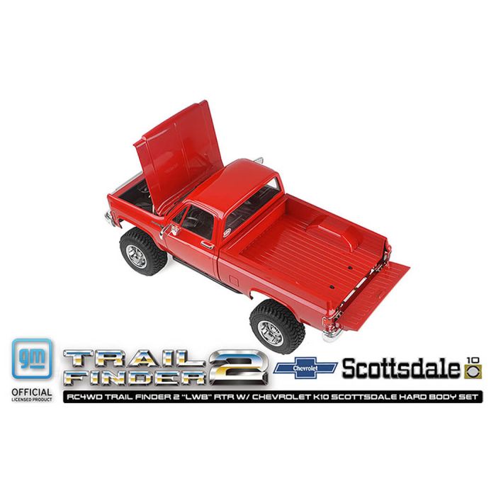 RC4WD Trail Finder 2 LWB RTR RC Crawler Truck w/Chevrolet K10 Hard Body – Red