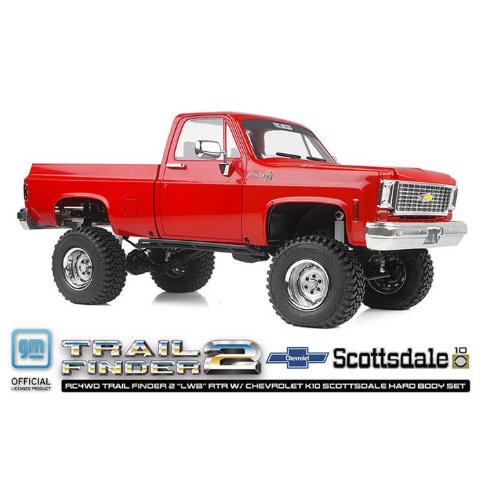 RC4WD Trail Finder 2 LWB RTR RC Crawler Truck w/Chevrolet K10 Hard Body – Red