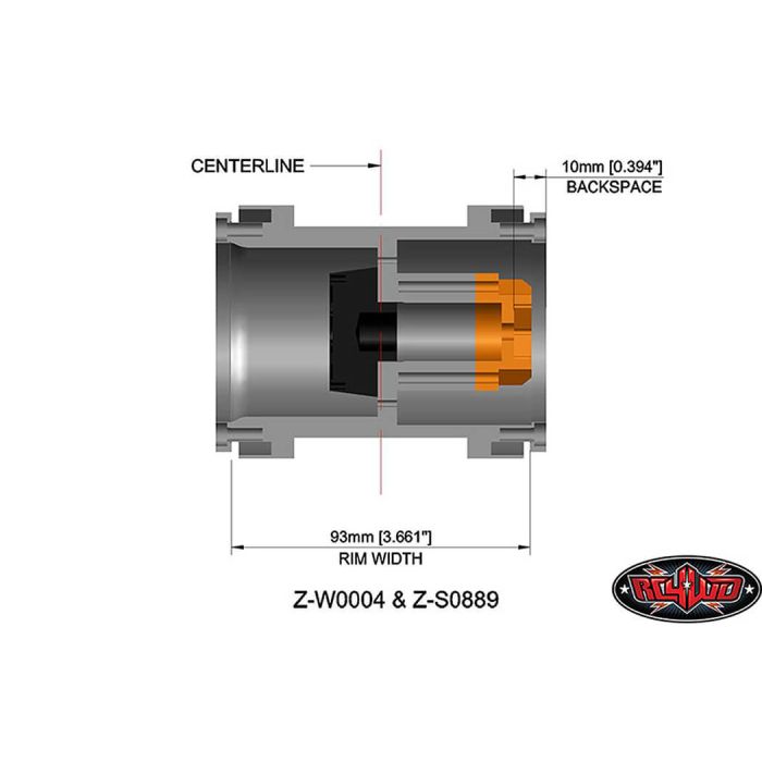 RC4WD Universal Monster Truck Beadlock Wheels V2 For Clod Buster (Aluminium)