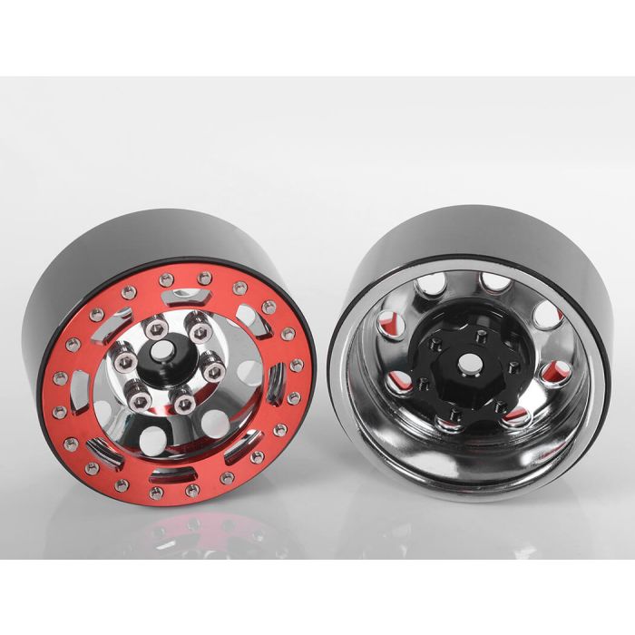 RC4WD Tro 1.7" Stamped Steel Beadlock Wheels (Red/Chrome)