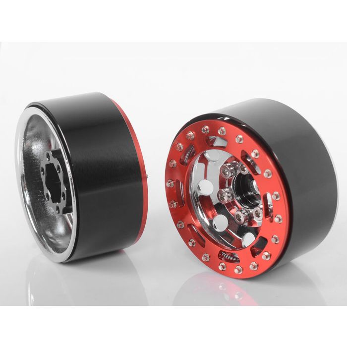 RC4WD Tro 1.7" Stamped Steel Beadlock Wheels (Red/Chrome)