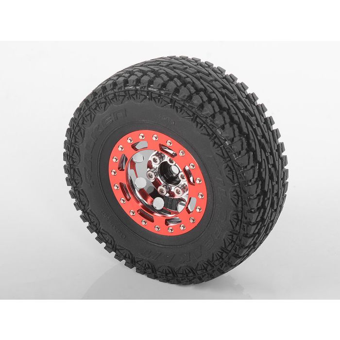 RC4WD Tro 1.7" Stamped Steel Beadlock Wheels (Red/Chrome)