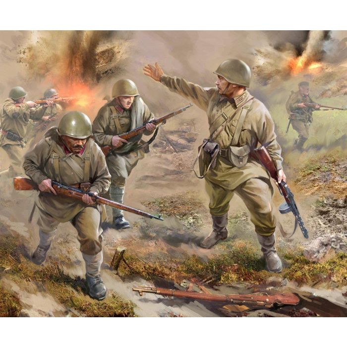 ZVEZDA 1:72 WWII Soviet Infantry Soldiers Plastic Model Kit Figures