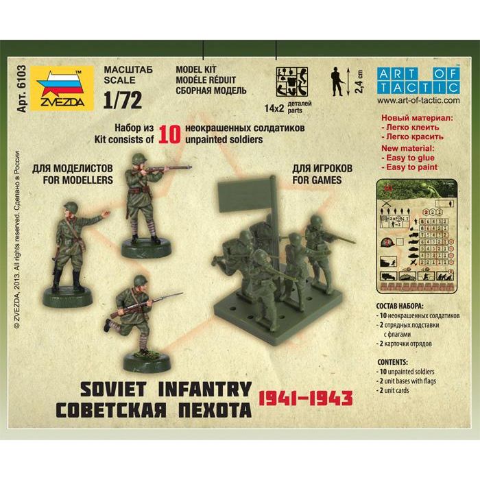 ZVEZDA 1:72 WWII Soviet Infantry Soldiers Plastic Model Kit Figures