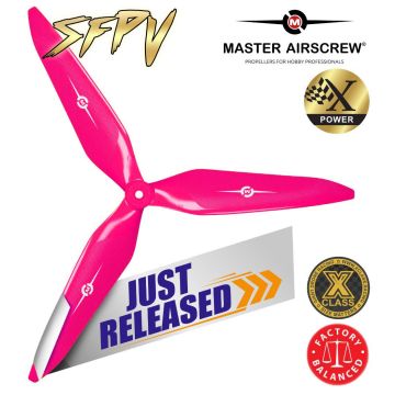 Master Airscrew 13x12 3X Power X-Class Giant Racing Drone Propeller (CW) Reverse/Pusher Colby Pink 
