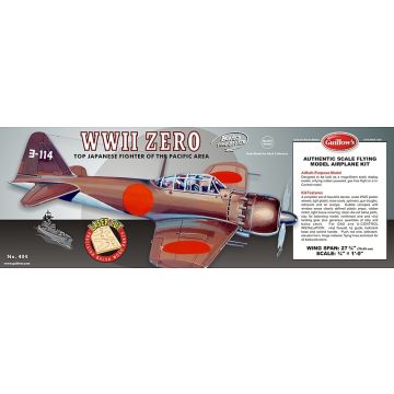 Mitsubishi Zero Flying Model Balsa Aircraft Kit 705mm Wingspan from Guillow's