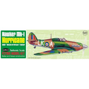 MK 1 Hurricane 419mm Wingspan Flying Model Balsa Aircraft Kit from Guillow's