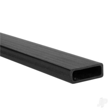 JP 6.3mm x 13.2mm 1m Carbon Fibre Rectangular Tube, 0.9mm Wall 