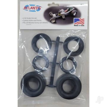 Atlantis Models 1:16 Scale Funny Car Tire Tyre Set For Plastic Model Kits