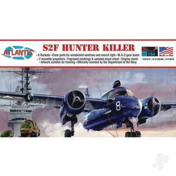 Atlantis Models 1:54 US Navy Grumman S2F-1 Sub Hunter-Killer Plastic Plane Kit