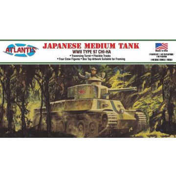 Atlantis Models 1:48 Japanese Chi-Ha Type 97 Medium Tank Plastic Kit
