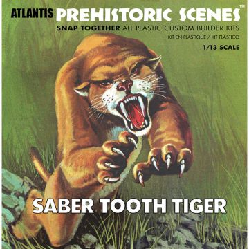 Atlantis Models 1:13 Prehistoric Scenes Saber Tooth Tiger Plastic Kit