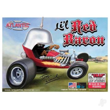 Atlantis Models 1:32 Snap Lil Red Baron Tom Daniel Hot Rod Plastic Model Car Kit