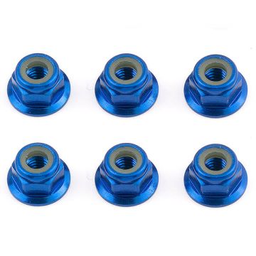 Associated FT M4 Locknut Blue Aluminium Flanged