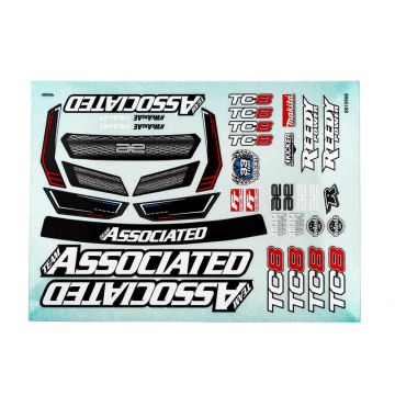 Associated TC8 Decal Sheet