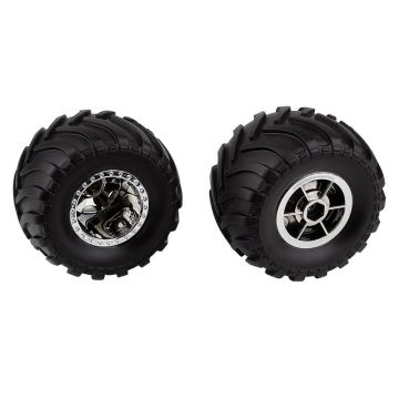Team Associated MT12 Wheels/ Tyres Chrome (Pair)