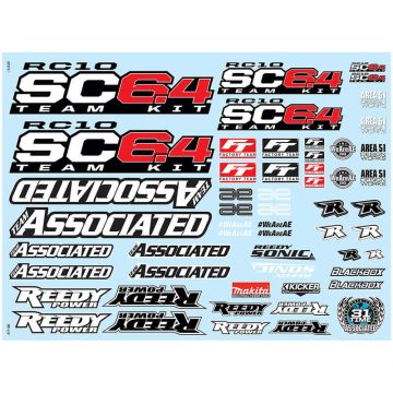 Team Associated RC10sc6.4 Decal Sheet