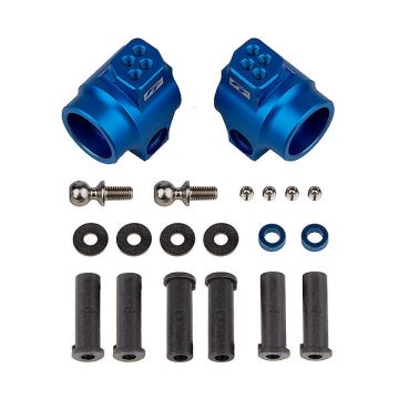 Team Associated FT DR10 Rear Hub Set Blue Aluminium