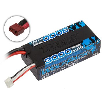 REEDY WOLFPACK LIPO 3000MAH 30C 3S 11.1V SHORTY W/T-PLUG