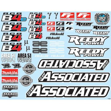 Team Associated RC8b4 Decal Sheet