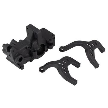 Team Associated RC10b6 Front Laydown Gearbox/Braces Carbon