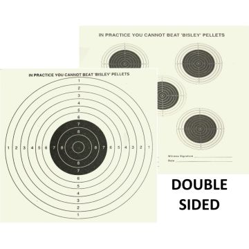 Bisley 17cm (6.75") Grade 1 Double Sided 5 & 1 Shooting Targets -1000