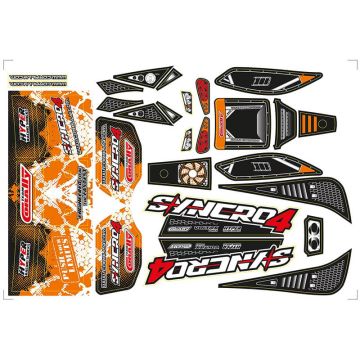 Corally Body Decal Sheet Syncro Precut Orange Colour