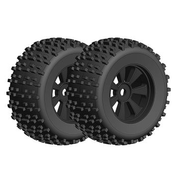 Corally Offroad 1/8 Monster Truck Tires Gripper Glued On Black Rims