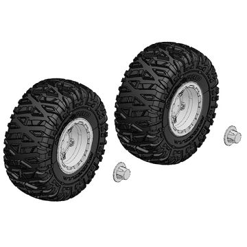 Corally Tire And Rim Set Truck Chrome Rims 1 Pair