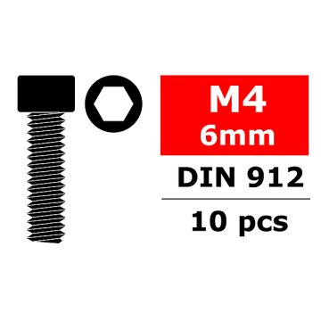 Team Corally Steel Screws M4 X 6mm Hex Socket Head 10 Pcs