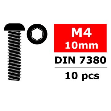 Corally Steel Screws M4 X 10mm Hex Button Head 10 Pcs